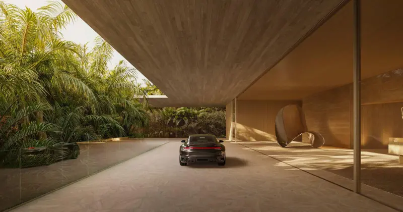 1250 West Avenue Miami Beach – covered private arrival with sports car