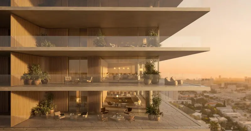 1250 West Avenue Miami Beach – wide sunset terraces with residence interiors